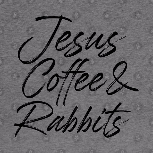 Jesus coffee & rabbits. Perfect present for mother dad friend him or her by SerenityByAlex